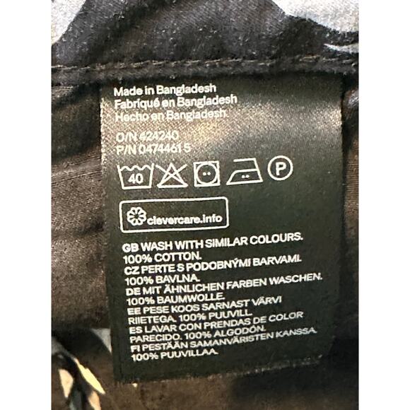 H&M black white floral casual shorts size 32R - Picture 4 of 10